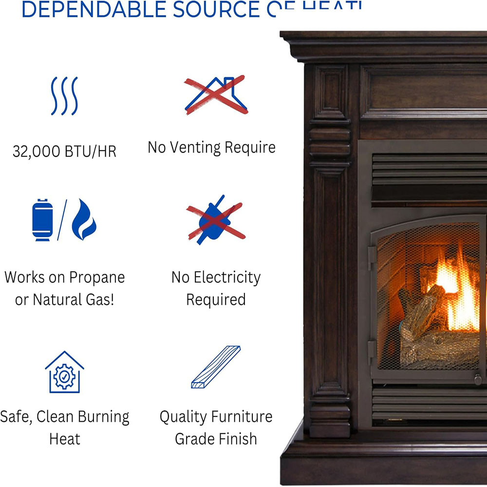 Duluth Forge FDF400T-ZC Dual Fuel Ventless Fireplace