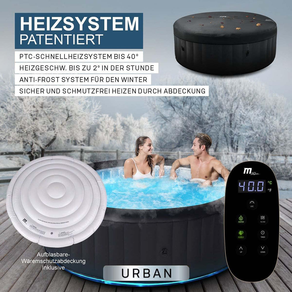 Miweba MSpa aufblasbarer Whirlpool mit Premium LED Beleuchtung
