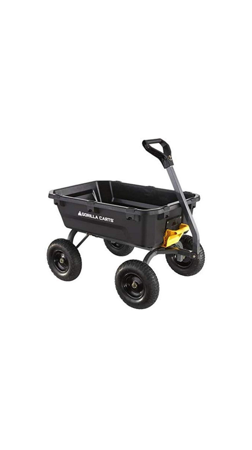 Gorilla Carts 7GCG-NF 7 cu ft heavy duty polyethylene garden tipper with flat-free tyres, black