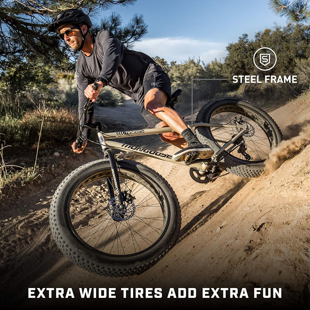 Mongoose Malus Mens and Women Fat Tire Mountain Bike
