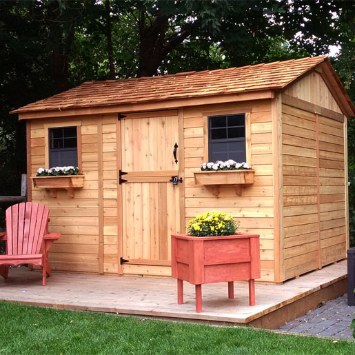 Cabana 12 ft. W x 8 ft. D Wood Storage Shed