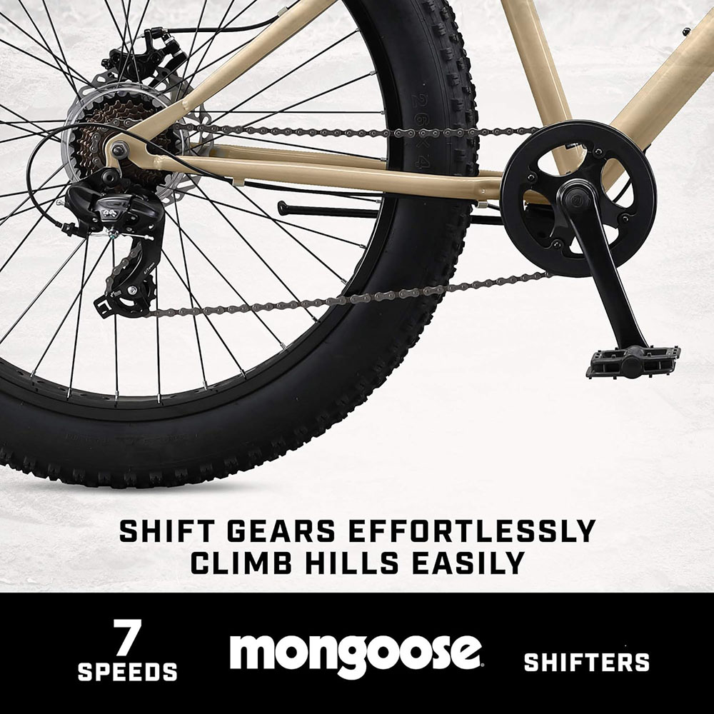 Mongoose Malus Mens and Women Fat Tire Mountain Bike