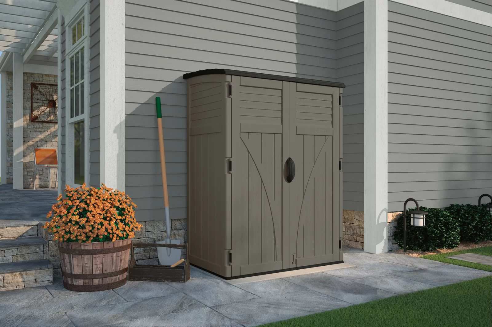 【Storage Shed】4x3 ft Plastic Vertical Tool Shed